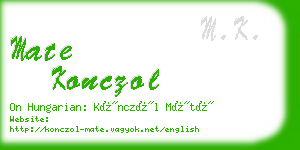 mate konczol business card